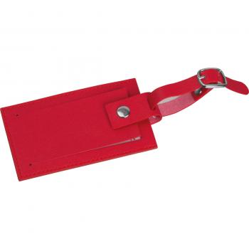 Kofferanhänger aus Kunstleder / Farbe: rot