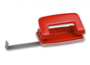 Kompakter Locher / aus Metall / mit Anschlagschiene / Farbe: rot