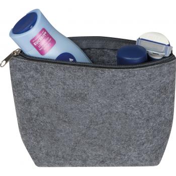 Kosmetiktasche / Kulturtasche / aus RPET / Farbe: grau