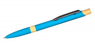 Kugelschreiber / aus Metall / mit gummierter Oberfläche / Farbe: hellblau