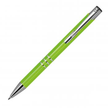 Kugelschreiber aus Metall / vollfarbig lackiert / Farbe: hellgrün (matt)
