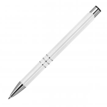 Kugelschreiber aus Metall / vollfarbig lackiert / Farbe: weiß (matt)