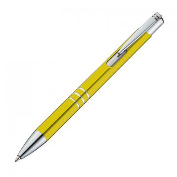 Kugelschreiber aus Metall mit Gravur / mit Pappetui / Farbe: gelb