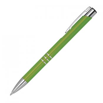 Kugelschreiber aus Metall mit Gravur / mit Pappetui / Farbe: hellgrün