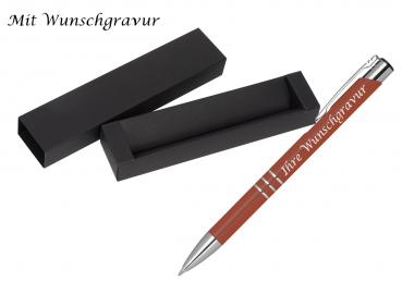 Kugelschreiber aus Metall mit Gravur / mit Pappetui / Farbe: kupfer
