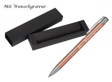 Kugelschreiber aus Metall mit Gravur / mit Pappetui / Farbe: roségold