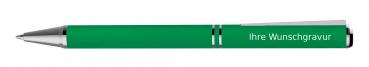 Kugelschreiber aus Metall mit Gravur / mit speziellem Clip / Farbe: grün