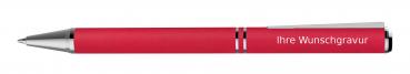Kugelschreiber aus Metall mit Gravur / mit speziellem Clip / Farbe: rot