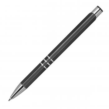 Kugelschreiber aus Metall mit Gravur / vollfarbig lackiert / anthrazit (matt)