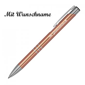Kugelschreiber aus Metall mit Namensgravur - Farbe: roségold