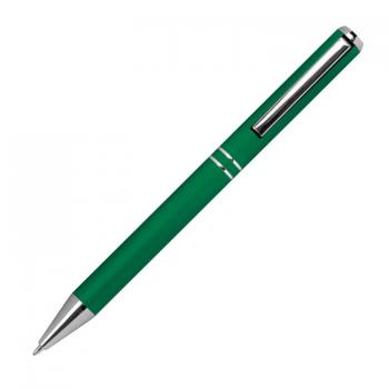 Kugelschreiber aus Metall mit Namensgravur - mit speziellem Clip - Farbe: grün