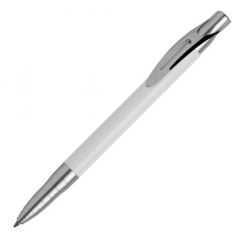 Kugelschreiber mit Gravur / aus Metall / Farbe: weiß