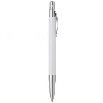 Kugelschreiber mit Gravur / aus Metall / Farbe: weiß