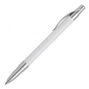Kugelschreiber mit Gravur / aus Metall / Farbe: weiß