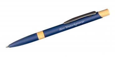 Kugelschreiber mit Gravur / aus Metall / mit gummierter Oberfläche / Farbe: blau