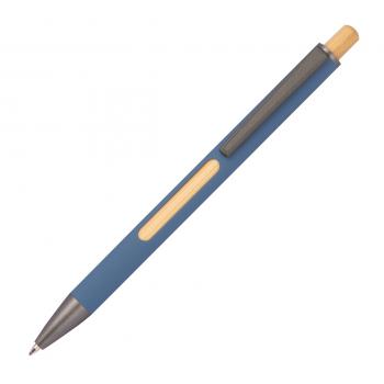 Kugelschreiber mit Gravur / mit wechselndem Bambusfenster / Farbe: blau
