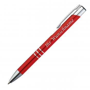 Kugelschreiber mit Gravur / Schreibfarbe = Kugelschreiberfarbe / Farbe: rot