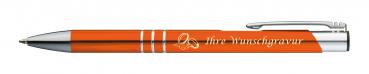 Kugelschreiber mit Gravur "Hochzeit" / aus Metall / Farbe: orange