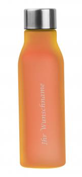 Kunststoff Trinkflasche mit Gravur / 0,55l / Farbe: orange
