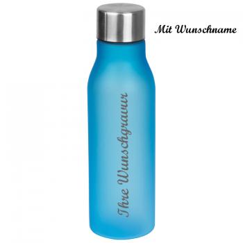 Kunststoff Trinkflasche mit Namensgravur - 0,55l - Farbe: hellblau