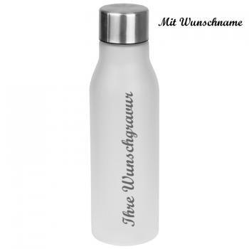 Kunststoff Trinkflasche mit Namensgravur - 0,55l - Farbe: transluzent weiß