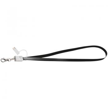 Ladekabel mit 4 verschiedene Anschlüssen / ideal zum Umhängen / Farbe: schwarz