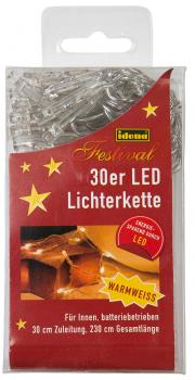 LED-Lichterkette mit 30 warmweißen LED's / für innen