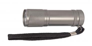 LED Taschenlampe / aus Metall / mit 9 LED's / Farbe: anthrazit