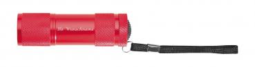 LED Taschenlampe mit Gravur / mit 9 LED / aus Aluminium / Farbe: rot