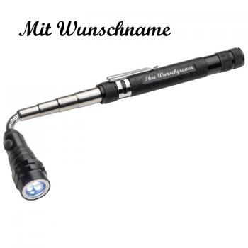 LED Taschenlampe mit Namensgravur - mit Teleskopfunktion bis 57,7cm ausziehbar