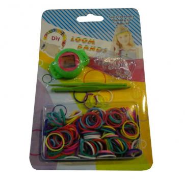 Loom Bänder Armbanduhr / 200 Gummibänder, 2 Haken, 4 Clips / Farbe: grün