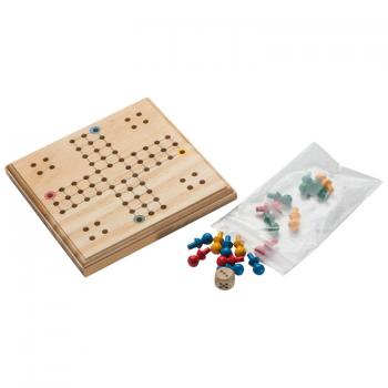 Ludo Spiel aus Holz / Reisespiel