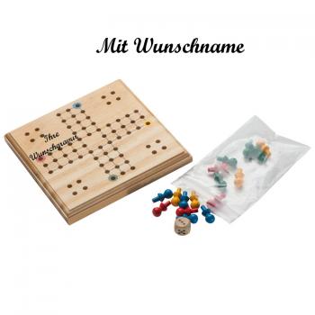 Ludo Spiel aus Holz mit Namensgravur - Reisespiel