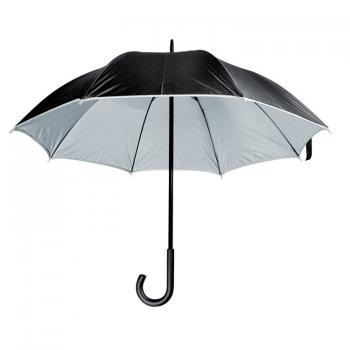 Luxuriöser Regenschirm / mit doppelter Bespannung / Farbe: schwarz-silbergrau