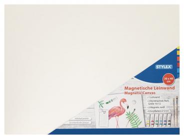 Magnetleinwand Set / Keilrahmen / 30x40cm / incl. Acrylfarben, Pinsel + Magnete