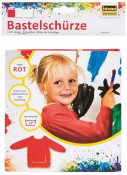 Malschürzen-Set / mit Malunterlage / Bastelschürze / 7-8 Jahre / Farbe: rot