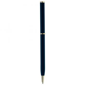 Metal-Kugelschreiber "slim" / mit goldfarbige Teile / Farbe: blau