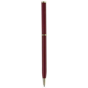 Metal-Kugelschreiber "slim" / mit goldfarbige Teile / Farbe: rot