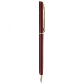 Metal-Kugelschreiber "slim" / mit goldfarbige Teile / Farbe: rot
