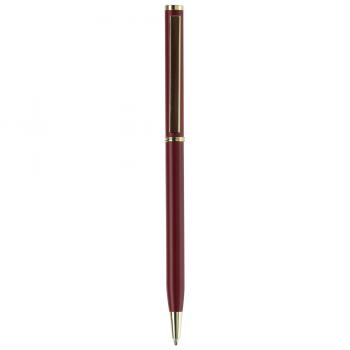 Metal-Kugelschreiber "slim" / mit goldfarbige Teile / Farbe: rot