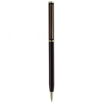 Metal-Kugelschreiber "slim" / mit goldfarbige Teile / Farbe: schwarz