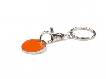 Metall Schlüsselanhänger mit Einkaufschip / Farbe: orange