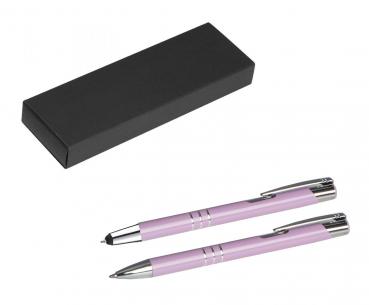 Metall Schreibset / Touchpen Kugelschreiber + Kugelschreiber / pastell lila