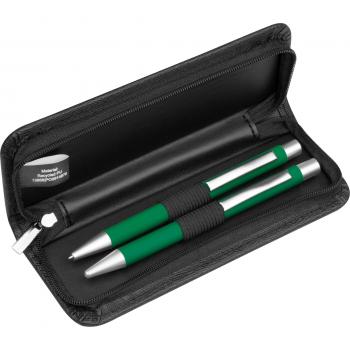 Metall-Schreibset mit Gravur / mit Kugelschreiber und Bleistift / Farbe: grün