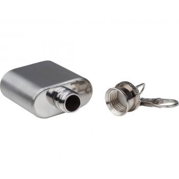 Mini Flachmann mit Schlüsselanhänger mit Gravur / aus Edelstahl / 30 ml