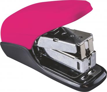 Mini Heftgerät / Heftmaschine + 640 Heftklammern / Farbe: schwarz-pink