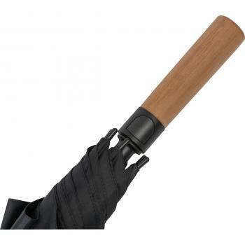 MoLu Regenschirm Saint Barth mit Gravur / Griff aus Akazienholz / Farbe schwarz