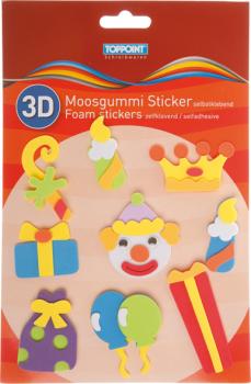 Moosgummi Sticker 3D Aufkleber selbstklebend