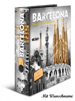 Motivordner mit Namensgravur - DIN A4 - 70mm breit - "Barcelona"