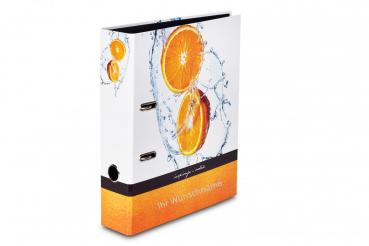 Motivordner mit silbergefärbter Gravur "Livepac Fruits"  / DIN A4 / "Orange"
